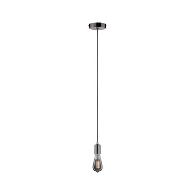 Modern pendant light with black cord and clear bulb for stylish indoor lighting
