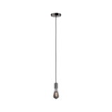 Moderne hanglamp met zwarte kabel en heldere lamp voor stijlvolle binnenverlichting