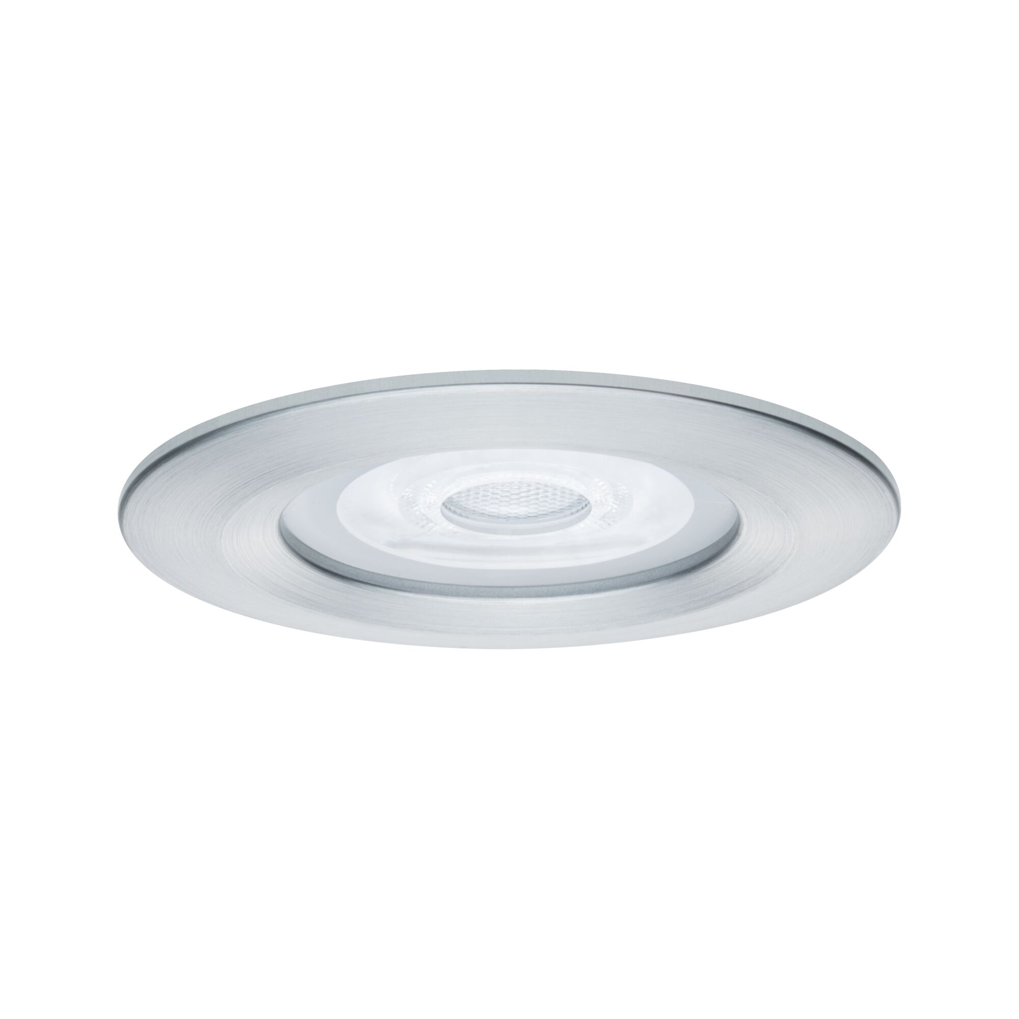 Rundes Einbau-LED-Leuchtmittel aus gebürstetem Aluminium in Silber für moderne Raumbeleuchtung