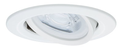 White recessed spotlight made of plastic with adjustable reflector for flexible LED lighting