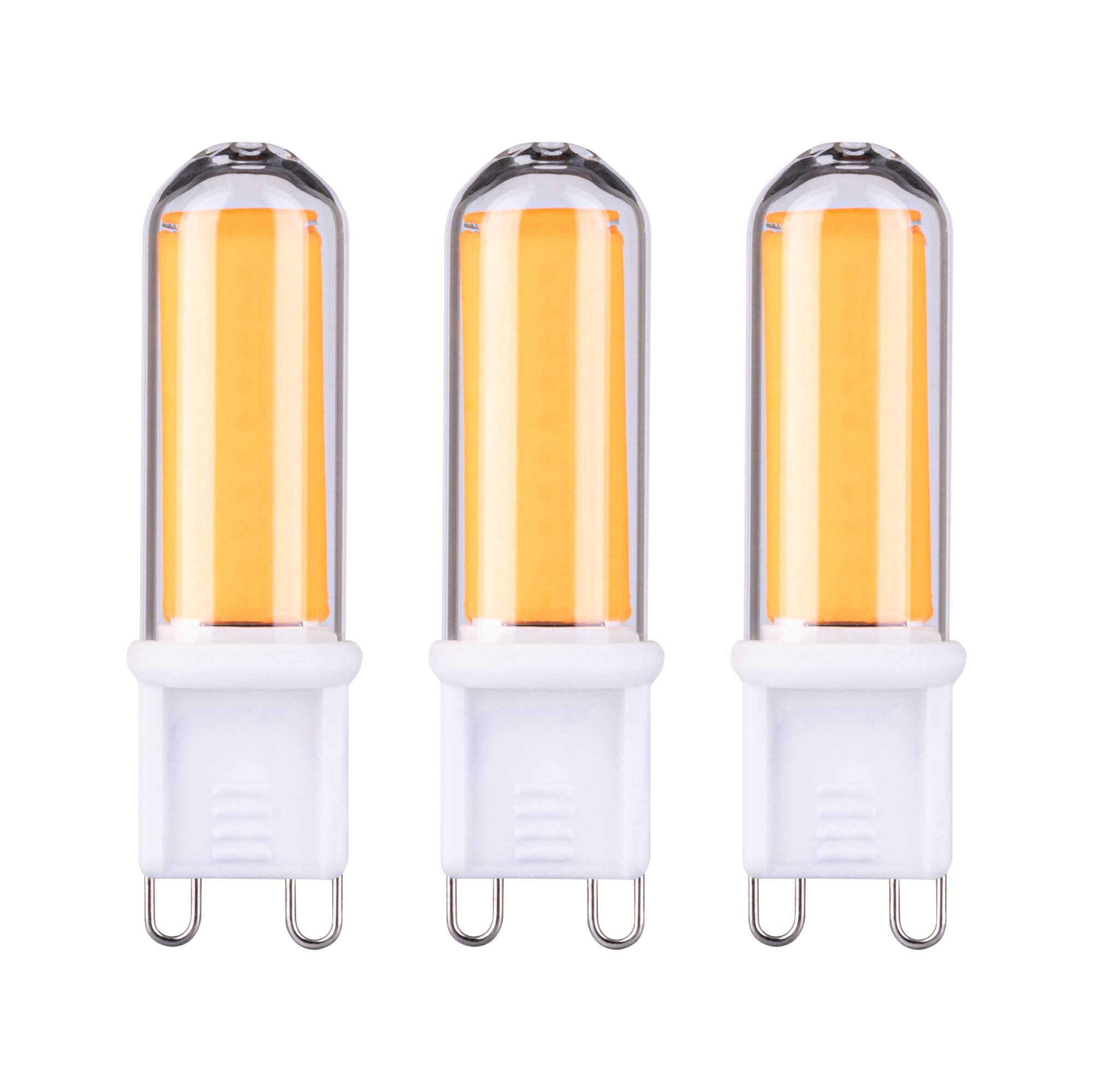 Standard 230 V Culot à ergots LED G9 Kit de 3 3x470lm 3x4,6W 2700K Clair Trois ampoules LED G9 avec lumière blanc chaud et base en plastique blanc pour éclairage économique