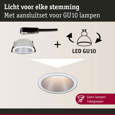 Witte inbouwspot met GU10 aansluitset voor LED-lampen, moderne plafondverlichting zonder lampen