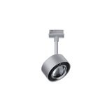 Modern silver metal LED spotlight with adjustable head for flexible lighting solutions