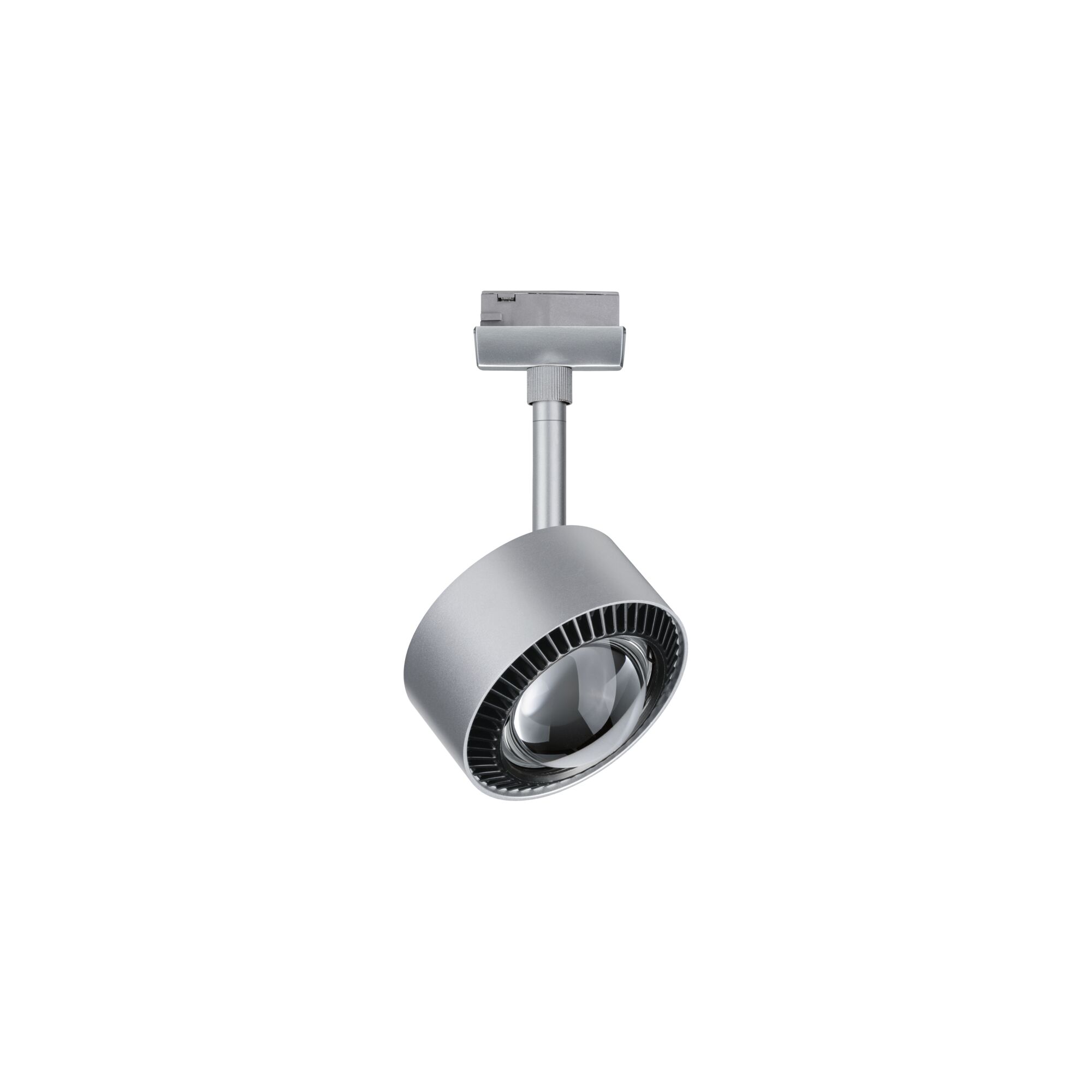 Moderner silberner LED-Strahler aus Metall mit verstellbarem Kopf für flexible Beleuchtung