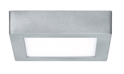 Rechteckige LED-Deckenleuchte aus silbernem Aluminium mit weißem Diffusor für moderne Beleuchtung