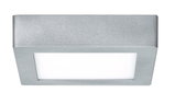 Rechteckige LED-Deckenleuchte aus silbernem Aluminium mit weißem Diffusor für moderne Beleuchtung
