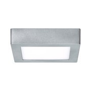 Rechteckige LED-Deckenleuchte aus silbernem Aluminium mit weißem Diffusor für moderne Beleuchtung
