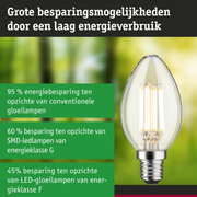 Energiezuinige LED-kaarslamp met helder glas en E14-fitting voor efficiënte verlichting en laag energieverbruik