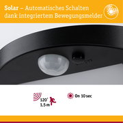 Solar LED Pollerleuchte Ryse Bewegungsmelder IP44 3000K 30lm Anthrazit