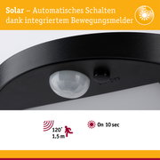 Solar LED Pollerleuchte Ryse Bewegungsmelder IP44 3000K 30lm Anthrazit