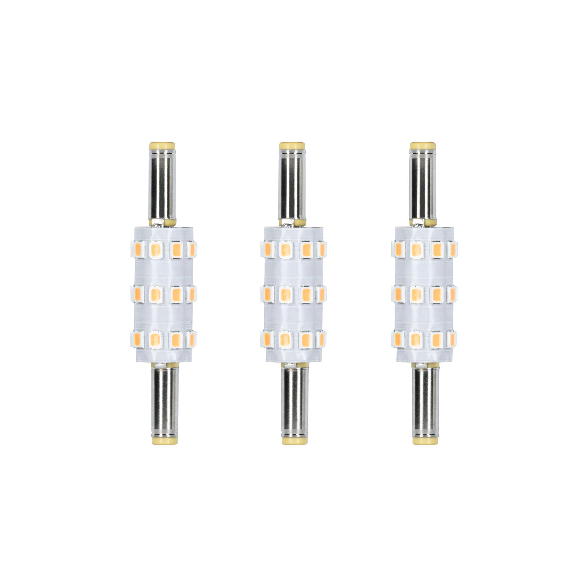 Solar LED plug-in socket Taina replacement light bulb 3-piece set 3000K 60lm Three LED bulbs with silver metal contacts and warm white diodes for energy-efficient lighting