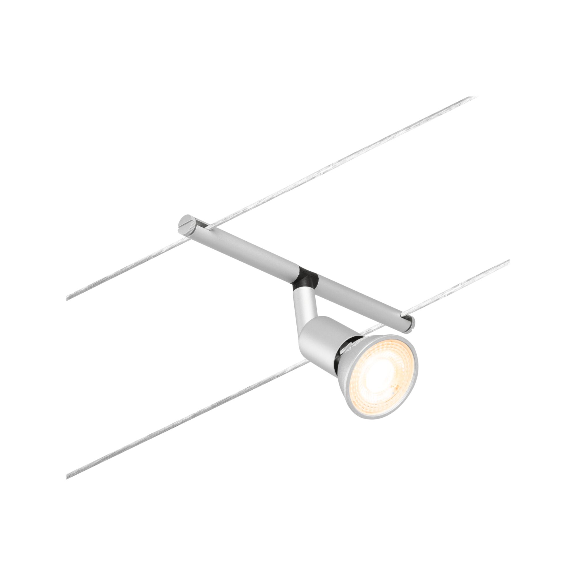 CorDuo Kabelsysteem Salt Losse spot GU5,3 max. 10W 12V Chroom mat Moderne zilveren metalen LED-kabelspot met warm wit licht voor flexibele binnenverlichting