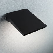 Schwarzes rechteckiges Wandlicht aus Metall mit moderner LED-Beleuchtung für Innenräume