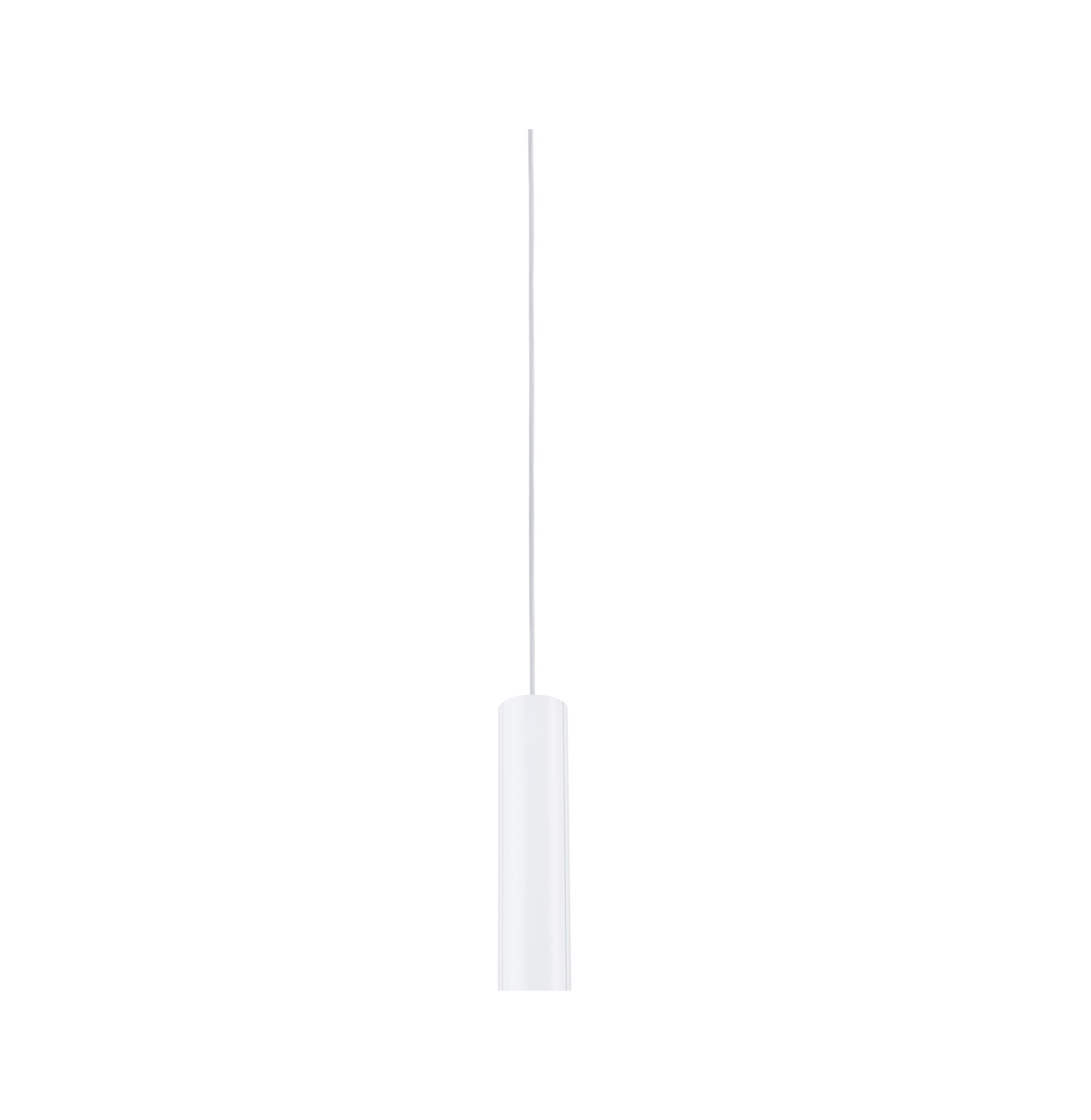 Suspension blanche en métal au design cylindrique pour un éclairage intérieur moderne