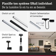 Système de rail URail modulaire en aluminium noir et blanc pour éclairage LED flexible