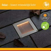 Solar LED-grondinbouwlamp Sorea Schemerings-sensor IP67 hoekig 100x100mm 2200K 0,1W 5lm 3,7V Staal geborsteld ABS/Polycarbonaat/edelstaal