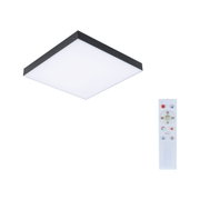 Plafonnier LED carré avec cadre en aluminium noir et télécommande pour éclairage dimmable