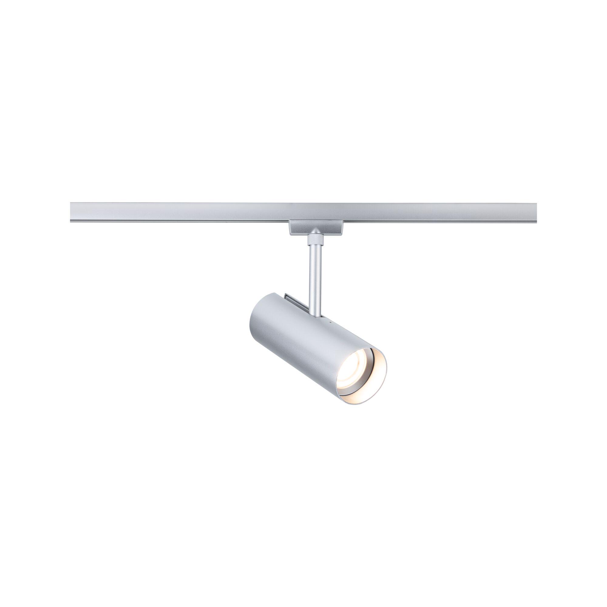 Moderner silberner LED-Strahler aus Metall für Schienensysteme, dimmbares Wohnraumlicht