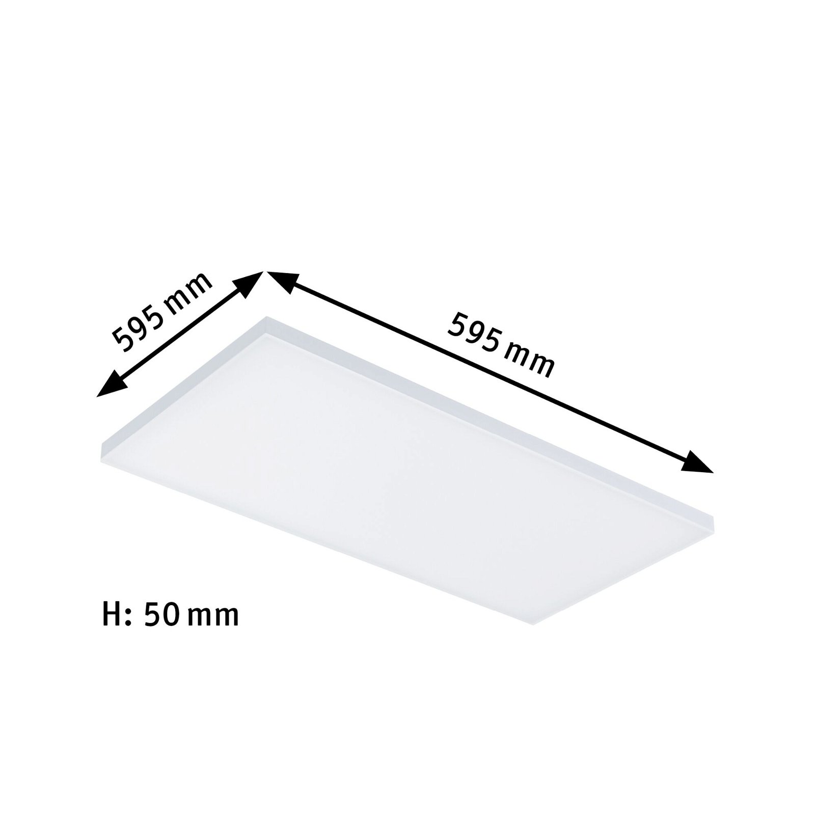 Panneau LED Smart Home Zigbee 3.0 Velora carré 595x295mm 15,5W 1600lm Tunable White Blanc dépoli gradable