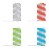 Quatre bandes LED en blanc, rouge, vert et bleu avec câble de connexion pour éclairage flexible.