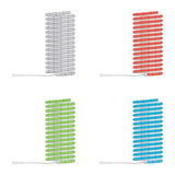 Quatre bandes LED en blanc, rouge, vert et bleu avec câble de connexion pour éclairage flexible.