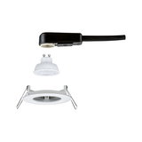 Weißer LED-Einbaustrahler mit GU10 Fassung und schwarzem Anschlusskabel für moderne Beleuchtung