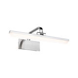 Modern LED wall light in brushed aluminum silver with warm white illumination