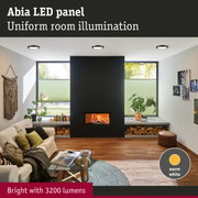 Abia black LED panel with warm white light for uniform room illumination and 3200 lumens brightness
