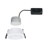 Witte LED-inbouwspot met aluminium koellichaam en zwarte kabel voor energiezuinige verlichting