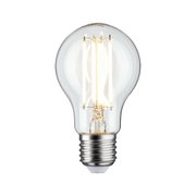Klassische LED-Glühbirne mit transparentem Glas und E27-Fassung für energiesparende Beleuchtung