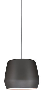 Moderne schwarze Pendelleuchte aus Metall mit Stoffkabel für stilvolle Innenbeleuchtung
