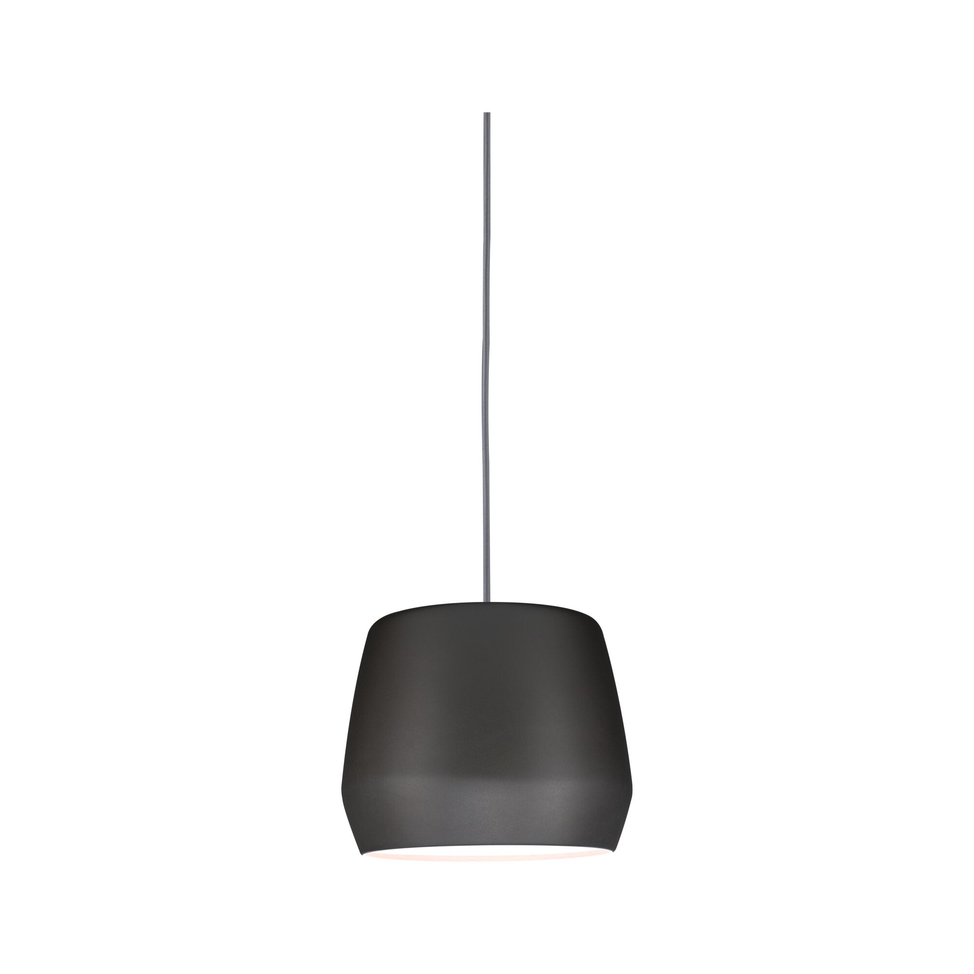 Moderne schwarze Pendelleuchte aus Metall mit Stoffkabel für stilvolle Innenbeleuchtung