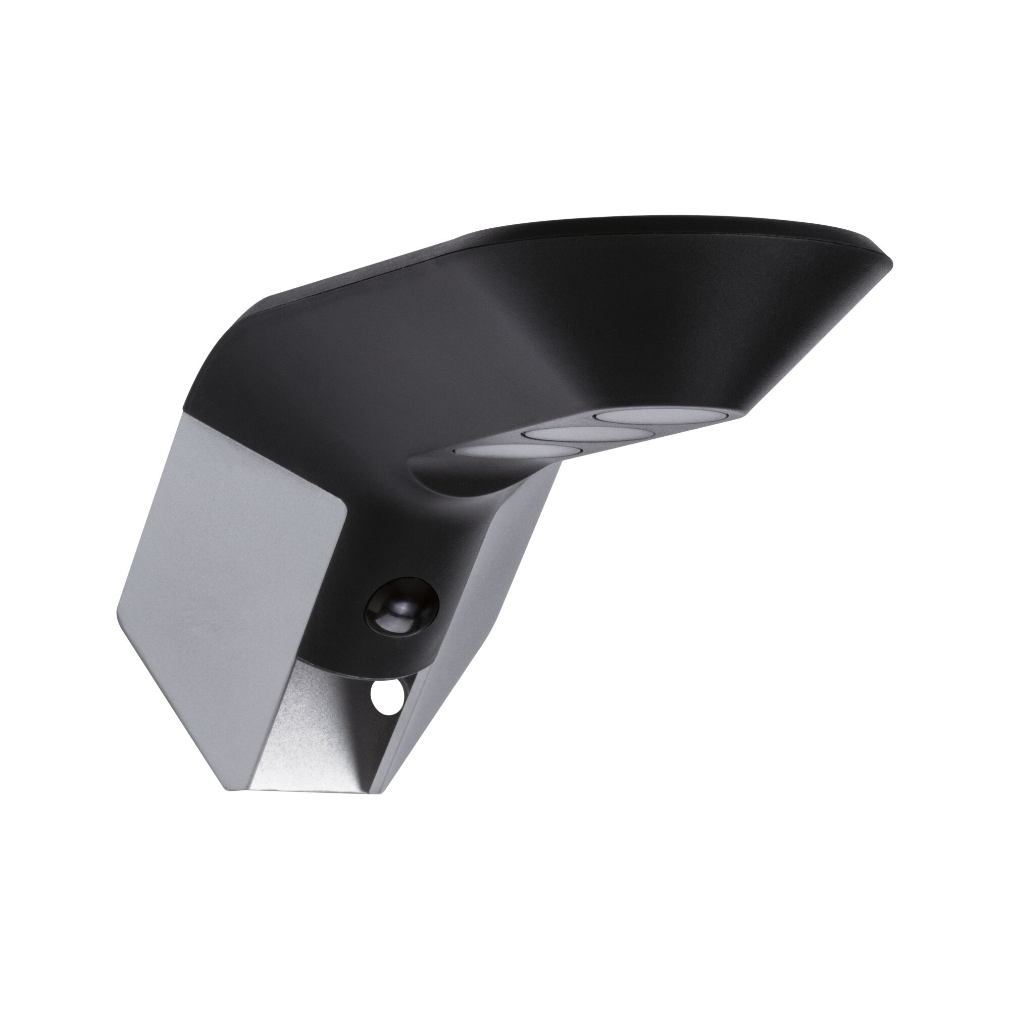 Modern black and grey plastic LED outdoor wall light with motion sensor for garden lighting