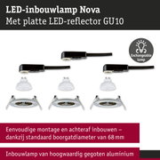 LED-inbouwlamp Nova met platte LED-reflector GU10 en verwisselbare lamp in zwart en wit