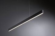 Zwarte aluminium LED-hanglamp met warm wit licht voor moderne interieurs