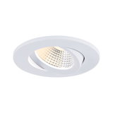 Spot encastré LED rond blanc en plastique avec réflecteur orientable pour intérieur
