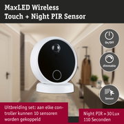 Witte MaxLED draadloze sensor met touch en nacht PIR voor dimbare LED-verlichting met bewegingssensor