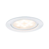 Rundes weißes LED-Einbaustrahler mit warmweißem Licht und schwenkbarem Design für moderne Innenbeleuchtung