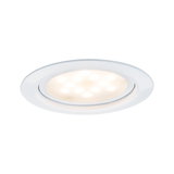 Spot encastré LED rond blanc avec lumière blanc chaud et design orientable pour éclairage intérieur moderne