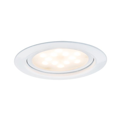 Spot encastré LED rond blanc avec lumière blanc chaud et design orientable pour éclairage intérieur moderne