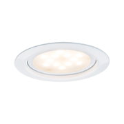 Spot encastré LED rond blanc avec lumière blanc chaud et design orientable pour éclairage intérieur moderne