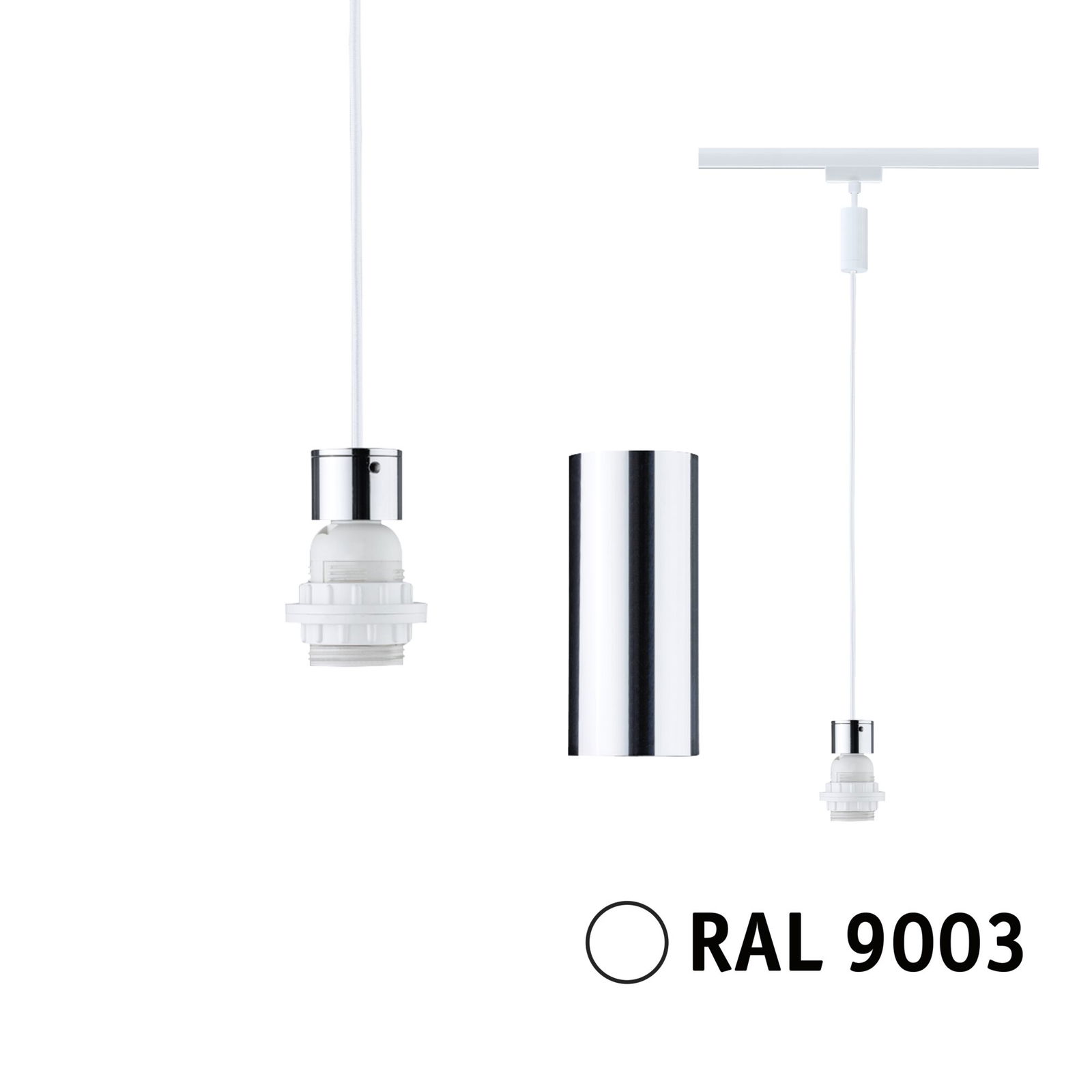 URail Pendants 2Easy E27 max. 20W dimmable 230V Signal white