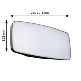 Rectangular LED wall light with white diffuser and black frame, size 276x128 mm, modern indoor lighting fixture