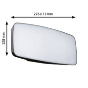Rectangular LED wall light with white diffuser and black frame, size 276x128 mm, modern indoor lighting fixture