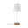 Neordic Table luminaire Stellan E27 max. 20W White/Wood Fabric/Metal/Wood Modern table lamp with white fabric shade and wooden base for cozy home lighting