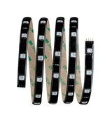 Sort LED-strip med hvide LED'er og 3M klæbende bagside til fleksibel belysning