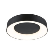 Runde schwarze LED-Deckenleuchte mit warmweißem Licht und modernem Design für Wohnräume