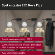 Spot encastré LED Nova Plus blanc avec cadre doré, luminaire de plafond économique en énergie