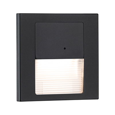 Schwarze LED-Wandlampe aus Metall mit weißem Lichtdiffusor für moderne Außenbeleuchtung