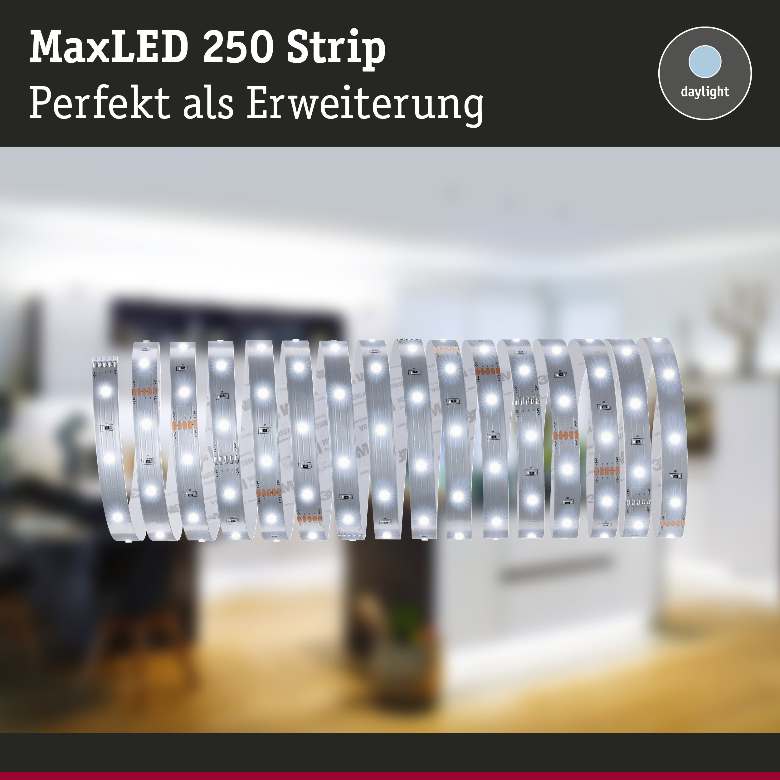 MaxLED 250 Strip LED-Lichtband in Tageslichtweiß als Erweiterung für moderne Beleuchtung